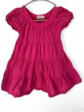 Hot Pink Girls' Tiered Dress